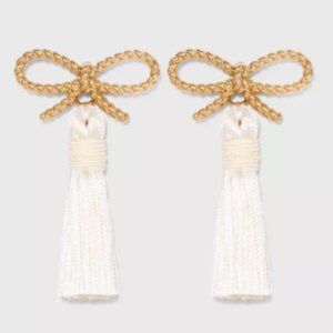 BRAND NEW SUGARFIX Braided Bow Tassel Earrings
